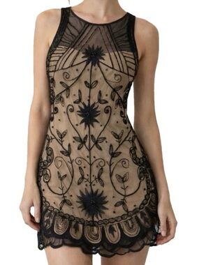 Abercrombie and fitch black Sheer mesh overlay  Mini Dress 4